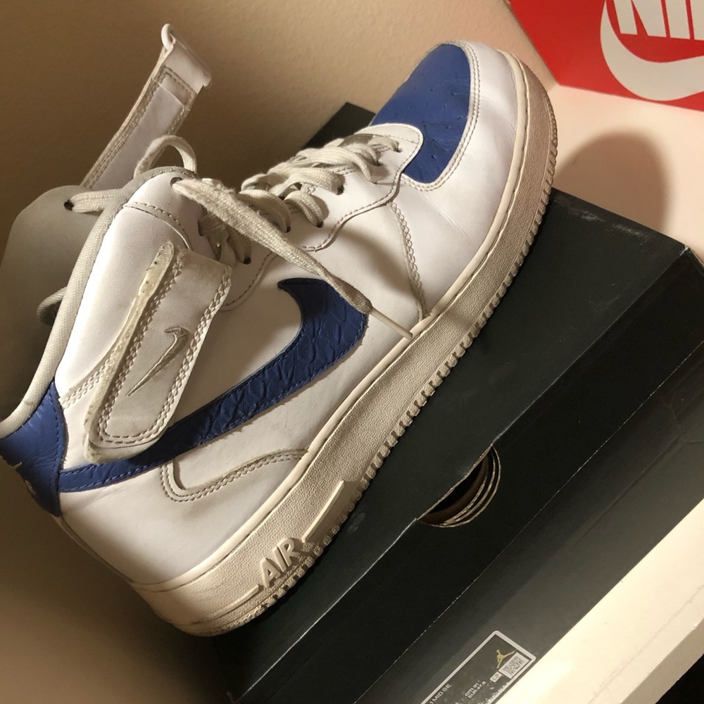 Og Nike Air Force mid blue snakeskin